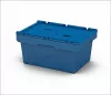 Крышка пластиковая LF-64 610х410 мм iPlast голубая распашная c осями для контейнера KV-6417, 6422, 6427 (50.518.С55)